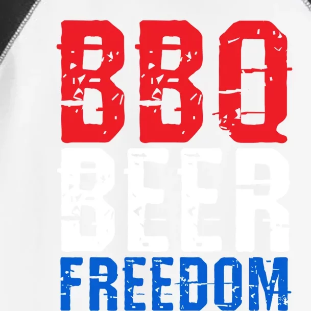 Bbq Beer And Freedom Funny July 4th Patriotic Gift Toddler Fine Jersey T-Shirt