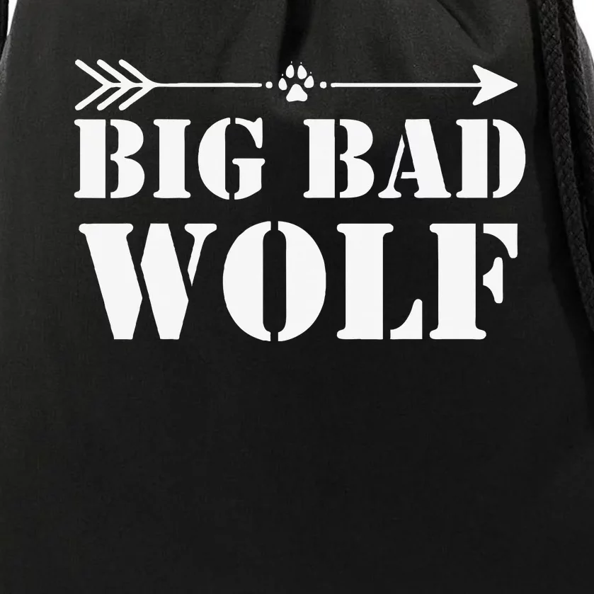 Big Bad and Wolf Funny Wolves Werewolf Cool Dog Gift Drawstring Bag