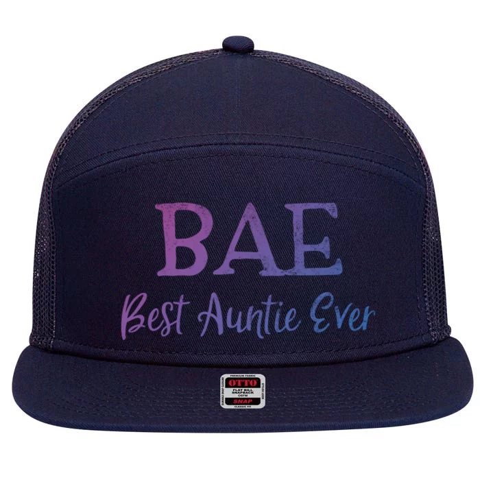 Bae Best Auntie Ever Aunt Christmas Mothers Day Gift 7 Panel Mesh Trucker Snapback Hat