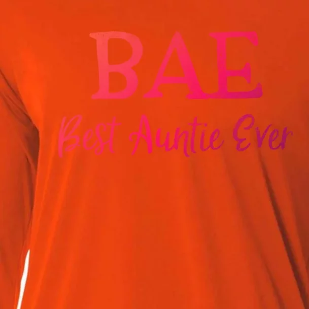 Bae Best Auntie Ever Aunt Christmas Mothers Day Gift Cooling Performance Long Sleeve Crew