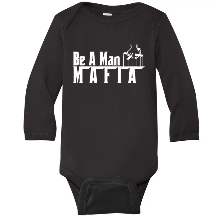 Boston Be A Man Mafia Baby Long Sleeve Bodysuit