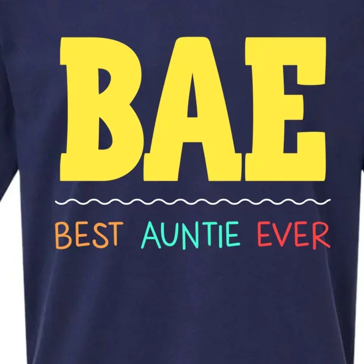 Bae Best Auntie Ever Bae Aunt Best Aunt Funny Auntie Gift Sueded Cloud Jersey T-Shirt