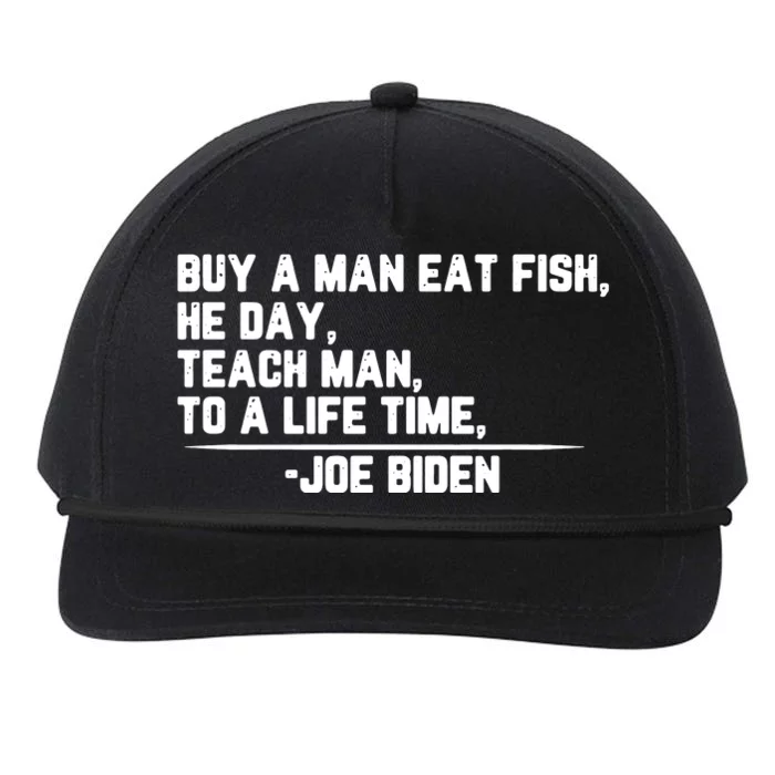 Biden Buy A Man A Fish Snapback Five-Panel Rope Hat