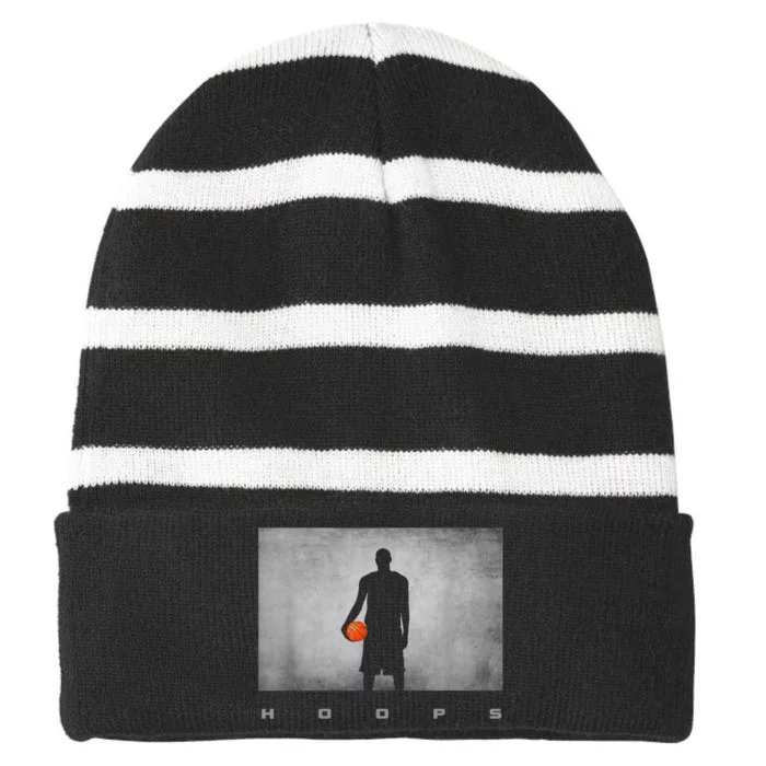 Basketball Striped Beanie with Solid Band