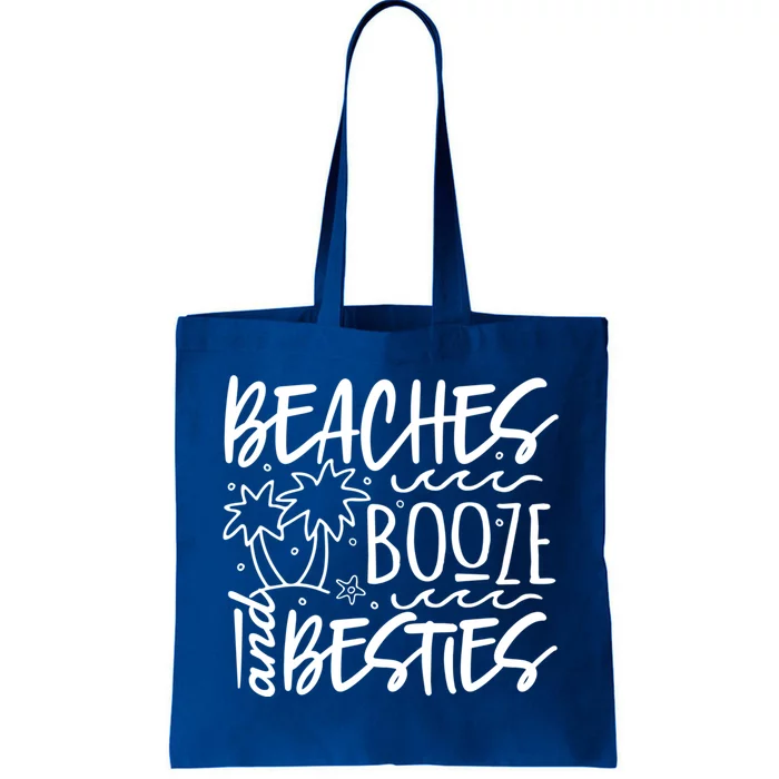 Beaches Booze And Best Friend Vacation Cruise Graphic Great Gift Tote Bag