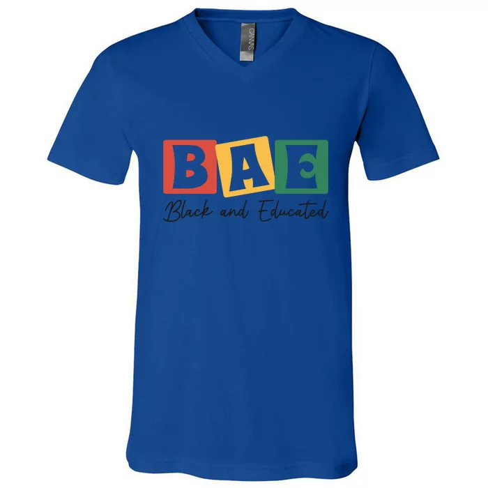 Bae Black And Educated Black History Month V-Neck T-Shirt