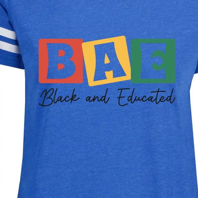 Bae Black And Educated Black History Month Enza Ladies Jersey Football T-Shirt