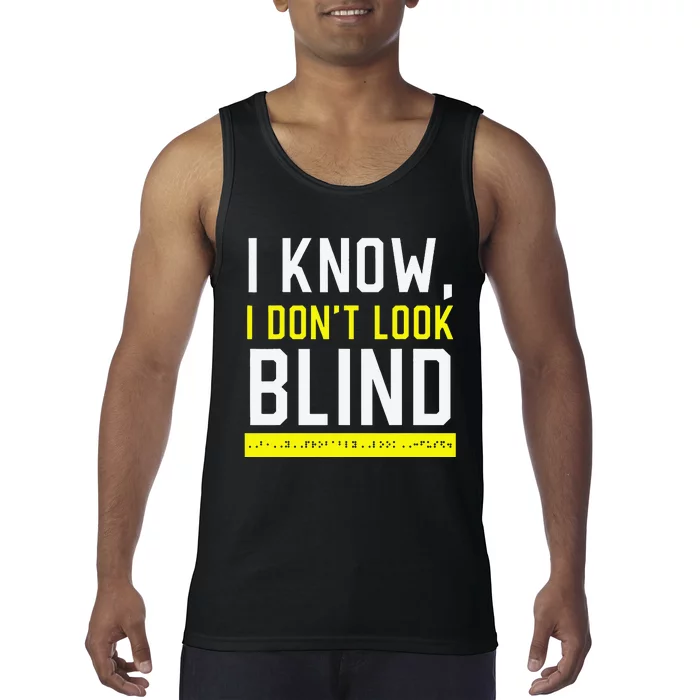 Braille Blind Awareness Visually Impaired Disability Tank Top