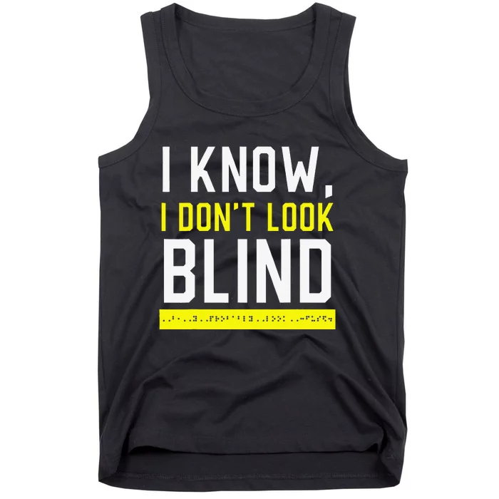 Braille Blind Awareness Visually Impaired Disability Tank Top