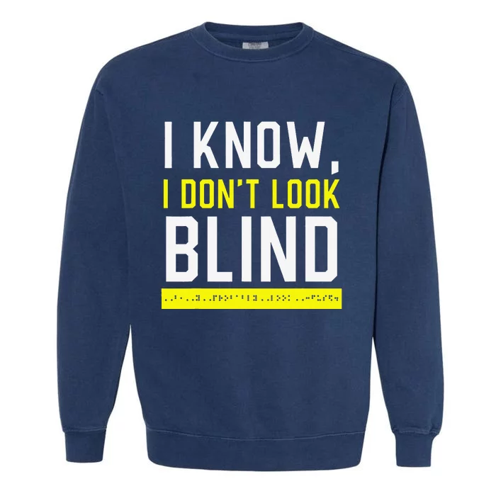 Braille Blind Awareness Visually Impaired Disability Garment-Dyed Sweatshirt