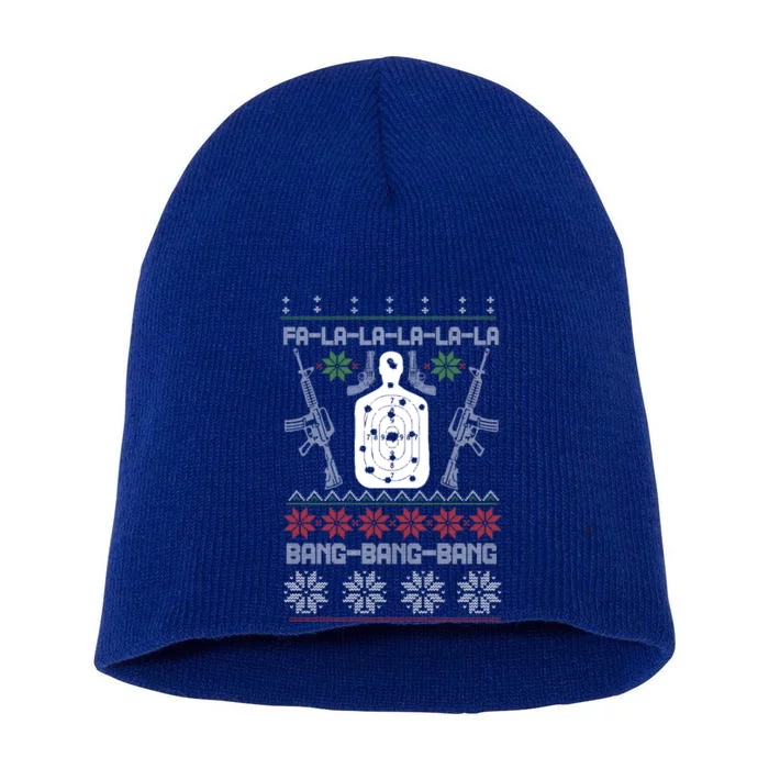 Bang Bang Ar15 Gun Point Cool Christmas Gift Gun Rights Fun Meaningful Gift Short Acrylic Beanie