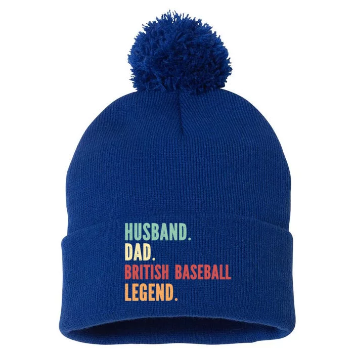 British Baseball Athlete Dad Husband Father Great Gift Pom Pom 12in Knit Beanie