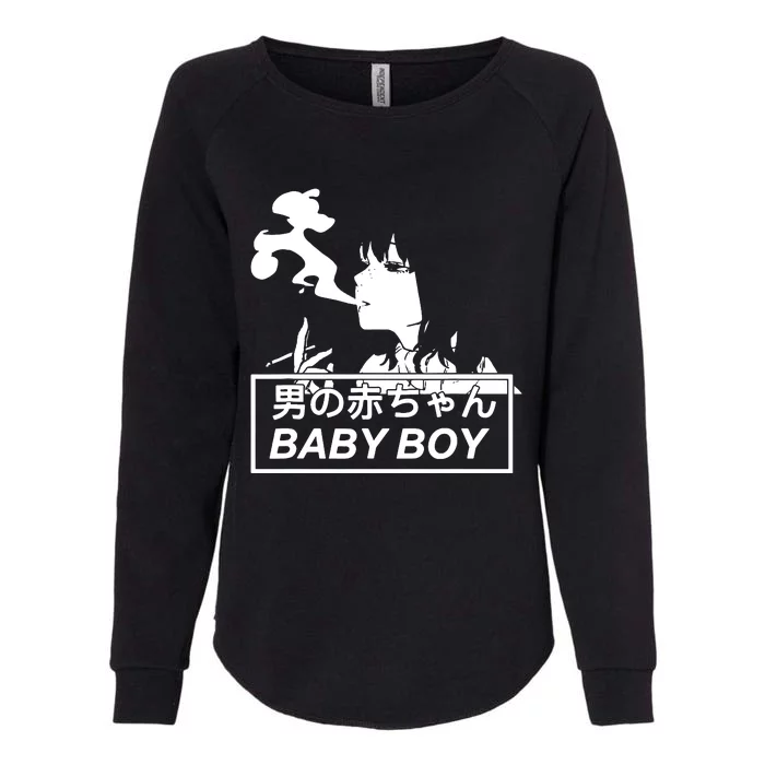 Baby Boy Aesthetic Vaporwave Anime Womens California Wash Sweatshirt