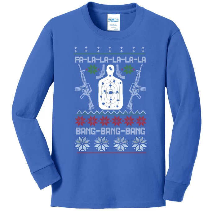 Bang Bang Ar15 Gun Point Cool Christmas Gift Gun Rights Fun Gift Kids Long Sleeve Shirt