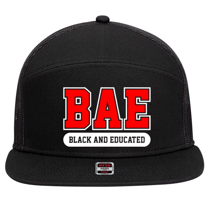 Bae Black And Educated Black Women Educated Black Woman Black History Month 7 Panel Mesh Trucker Snapback Hat