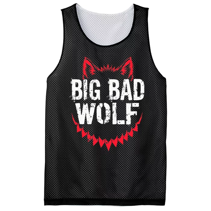 Big Bad And Wolf Costume Funny Wolves Werewolf Cool Dog Mesh Reversible Basketball Jersey Tank