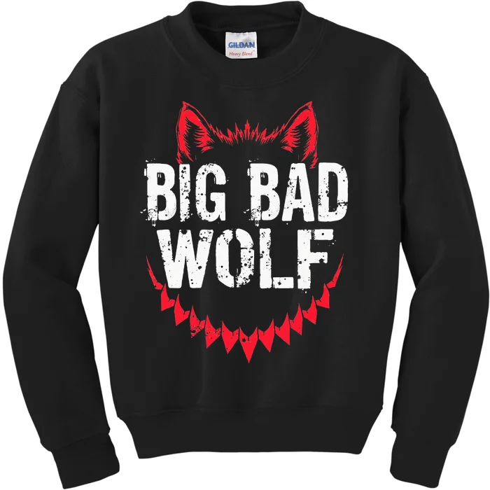 Big Bad And Wolf Costume Funny Wolves Werewolf Cool Dog Kids Sweatshirt