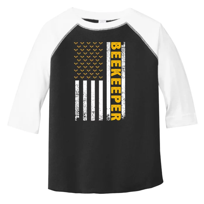 Beekeeper Beekeeping American Flag Bee Lover Toddler Fine Jersey T-Shirt