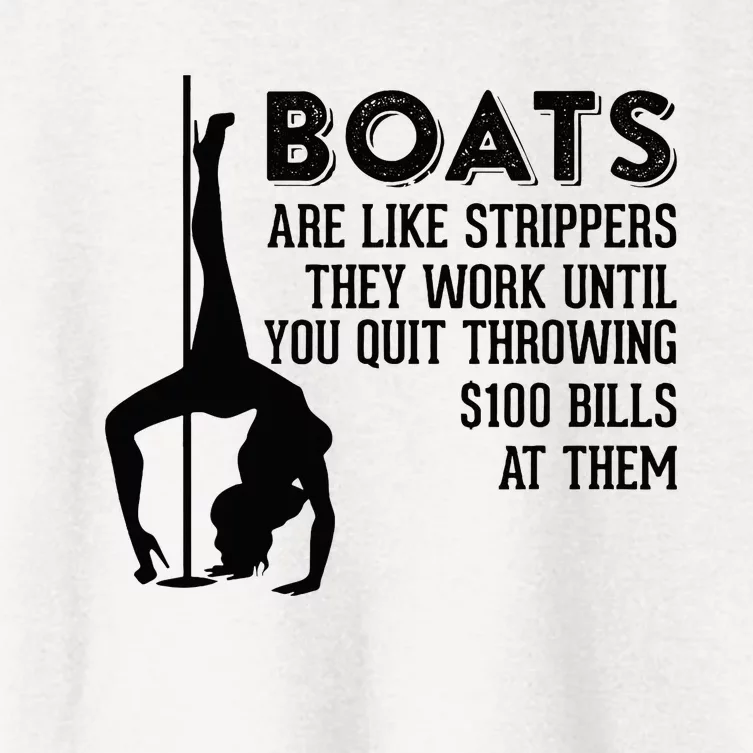 Boating Boats Are Like Strippers Throwing Bill Women's Crop Top Tee