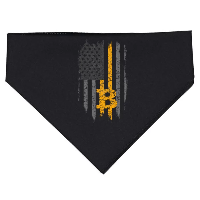 Btc Bitcoin American Flag Crypto Revolution Buy The Dip USA-Made Doggie Bandana