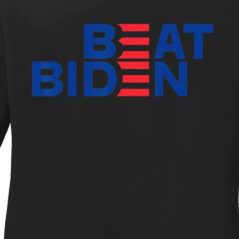 Beat Biden Anti Democrat Pro Republican President 2024 Ladies Long Sleeve Shirt