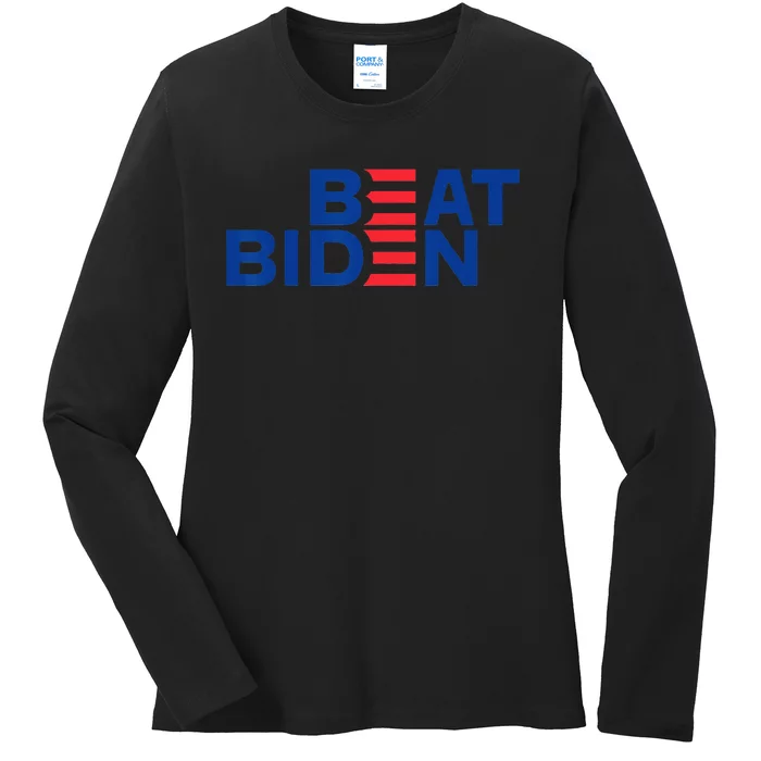 Beat Biden Anti Democrat Pro Republican President 2024 Ladies Long Sleeve Shirt