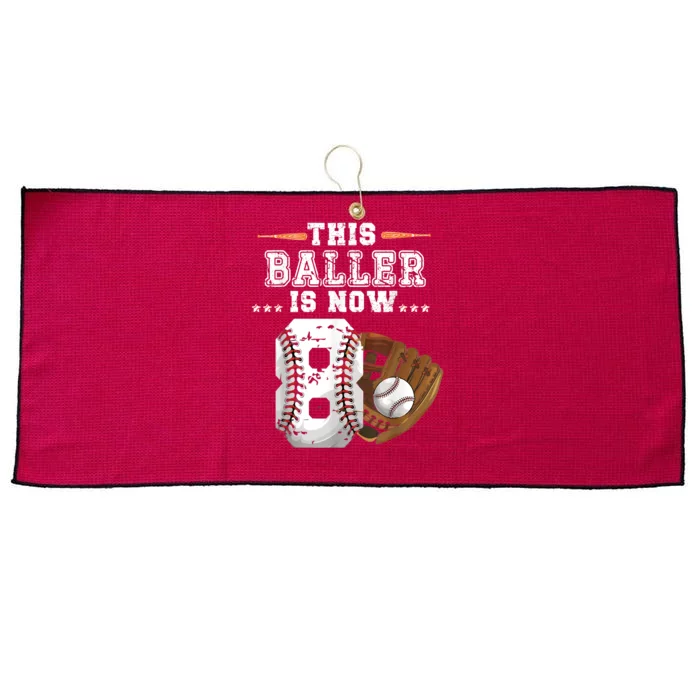 Baseball Birthday Age 8 Sports Themed Birthday Large Microfiber Waffle Golf Towel