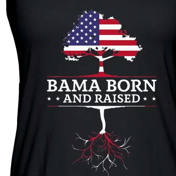 Bama Born And Raised Alabama Home State Ladies Essential Flowy Tank