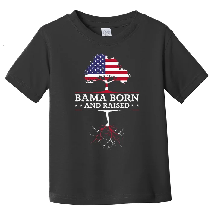 Bama Born And Raised Alabama Home State Toddler T-Shirt