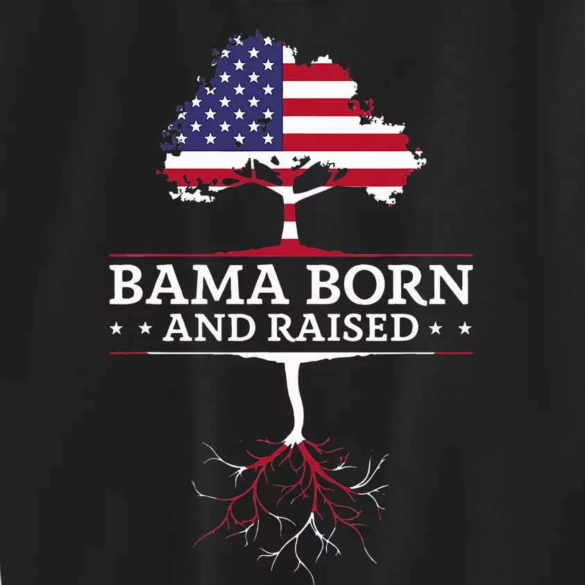 Bama Born And Raised Alabama Home State Kids Sweatshirt