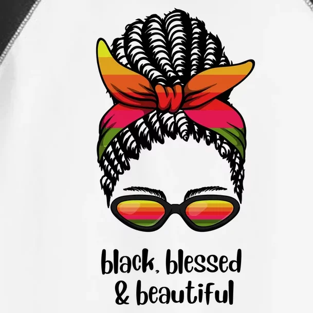 Black Blessed And Beautiful Hair Bun Toddler Fine Jersey T-Shirt