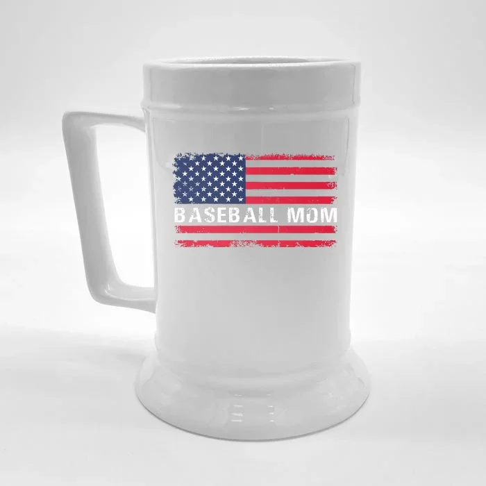 BaseballMomFlagDesign Front & Back Beer Stein