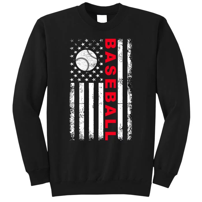 BaseballUSAFlagDesign Tall Sweatshirt