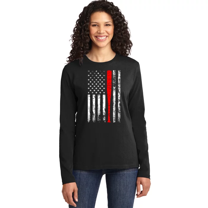 BaseballUSAFlagDesign Ladies Long Sleeve Shirt