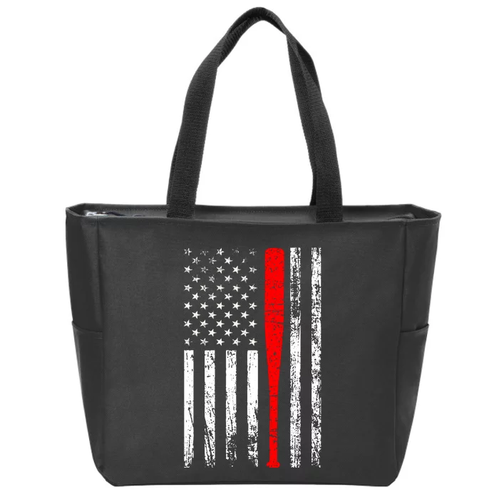 BaseballUSAFlagDesign Zip Tote Bag