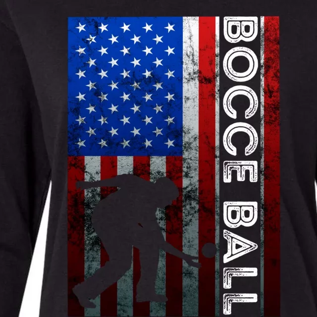 Bocce Ball American Bocce Ball Player Usa Petanque Gift Womens Cotton Relaxed Long Sleeve T-Shirt