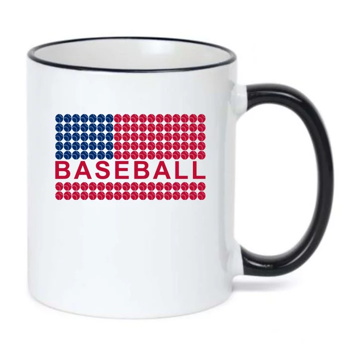 BaseballWithAmericanFlagDesign Black Color Changing Mug