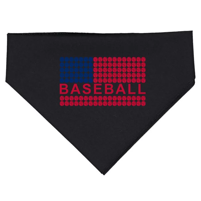 BaseballWithAmericanFlagDesign USA-Made Doggie Bandana