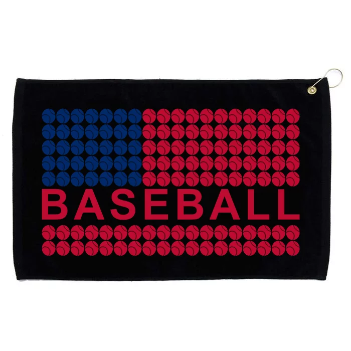 BaseballWithAmericanFlagDesign Grommeted Golf Towel