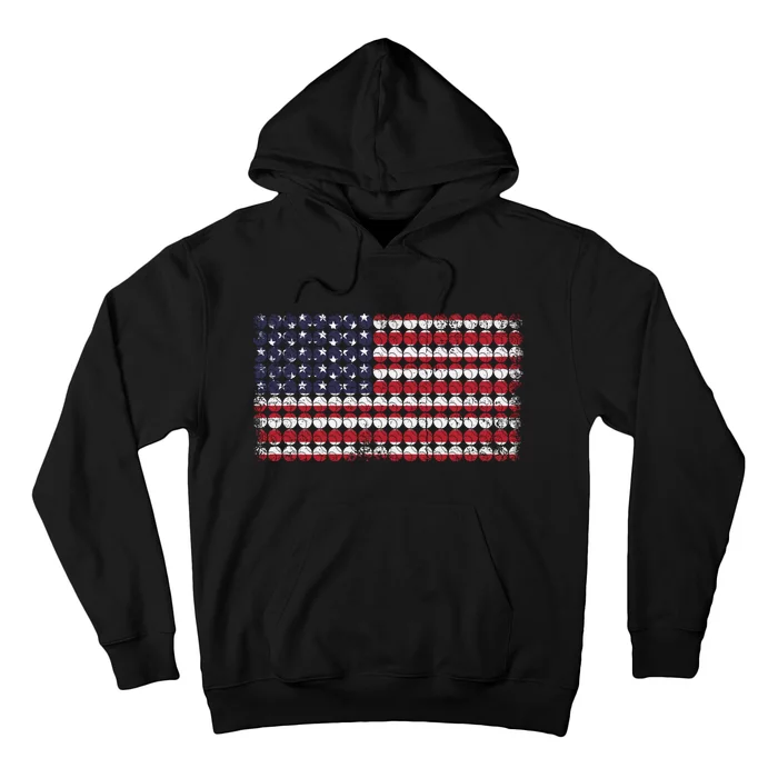 Baseball With USA Flag Design Hoodie