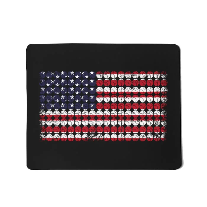 Baseball With USA Flag Design Mousepad