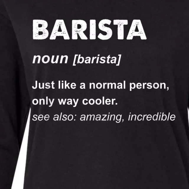 Barista Womens Cotton Relaxed Long Sleeve T-Shirt