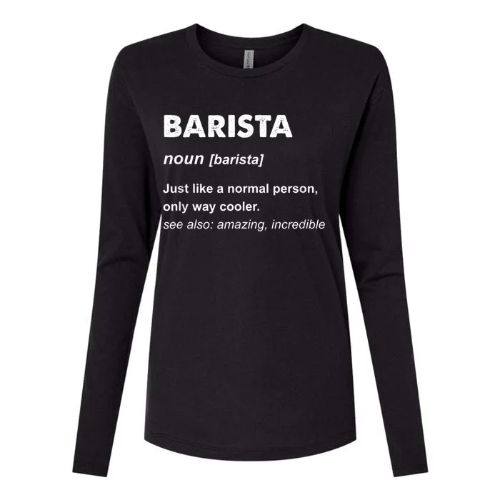 Barista Womens Cotton Relaxed Long Sleeve T-Shirt