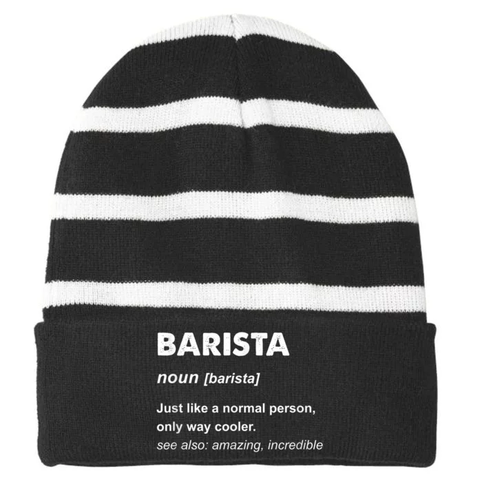 Barista Striped Beanie with Solid Band