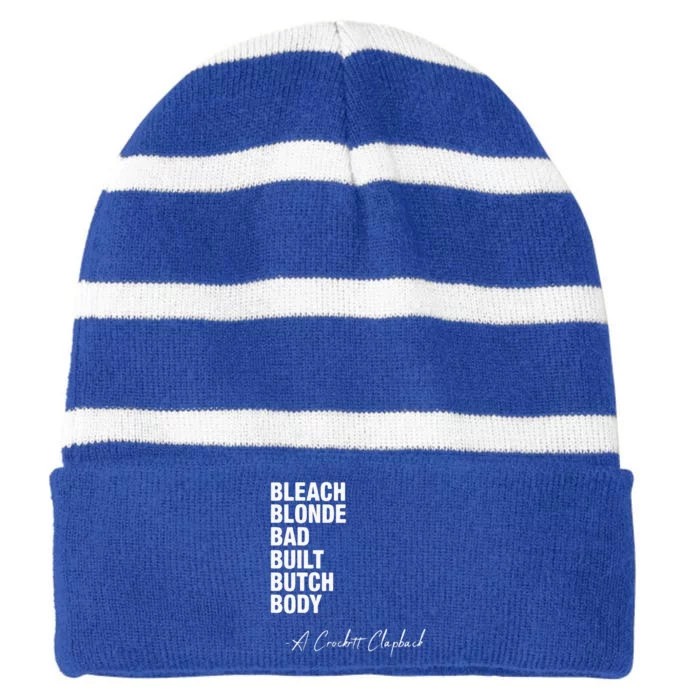 Bleach Blonde Bad Built Butch Body Striped Beanie with Solid Band