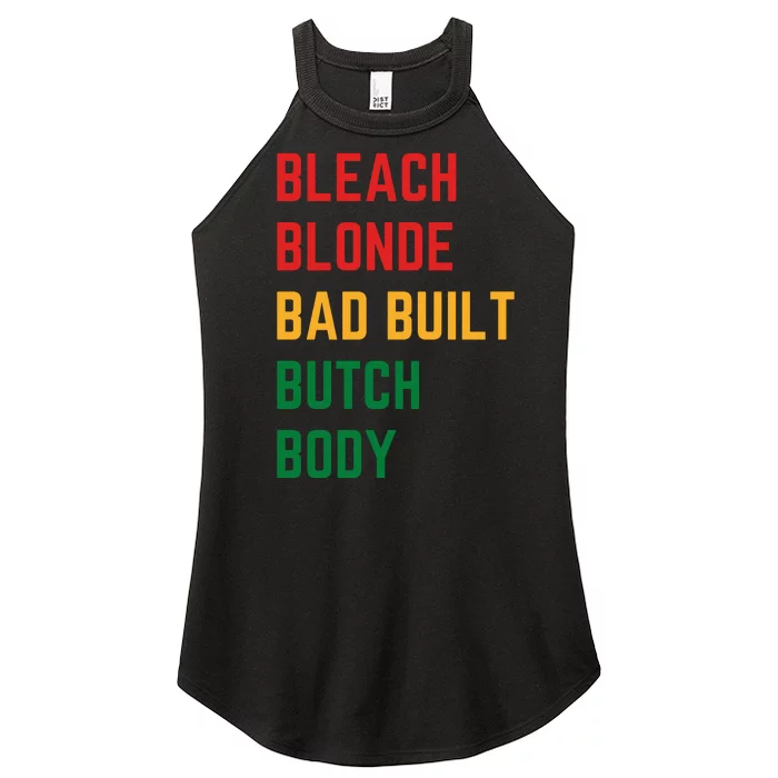 Bleach Blonde Bad Built Butch Body Women’s Perfect Tri Rocker Tank