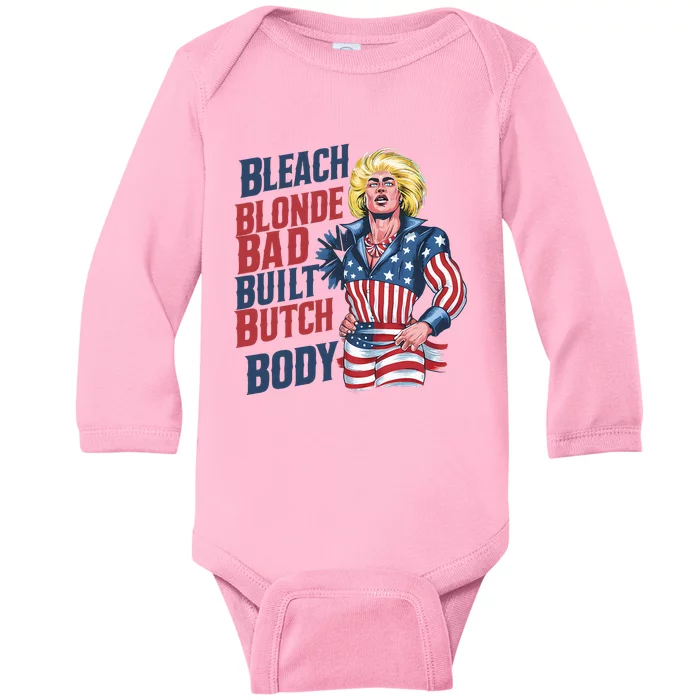 Bleach Blonde Bad Built Butch Body Baby Long Sleeve Bodysuit