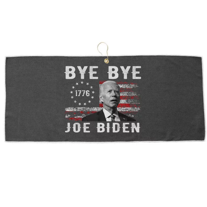 Bye Bye Biden Funny Anti Biden Election Drops Out Large Microfiber Waffle Golf Towel