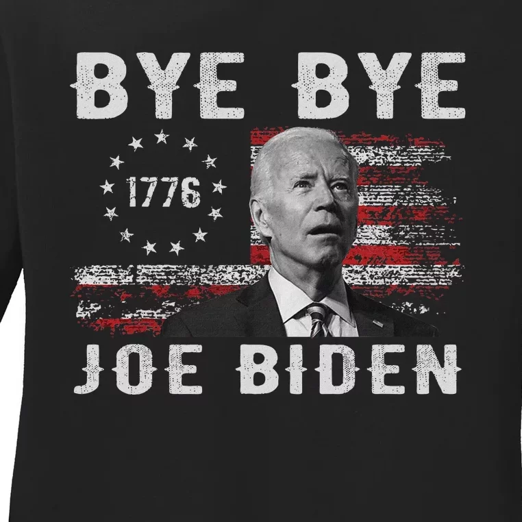 Bye Bye Biden Funny Anti Biden Election Drops Out Ladies Long Sleeve Shirt