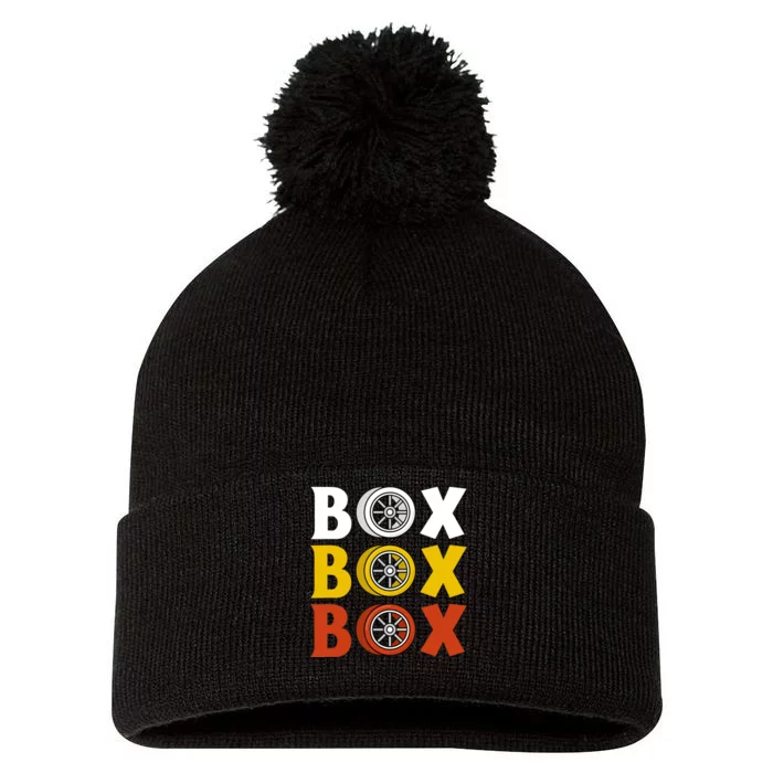 Box Box Box Formula Racing Radio Pit Box Box Box Pom Pom 12in Knit Beanie